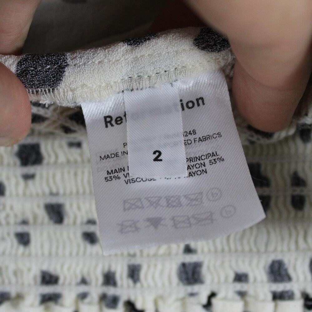 Reformation Top 2 Reign Top Ink Blot Print Sweetheart Neckline Polka Dot Bustier - Picture 11 of 15